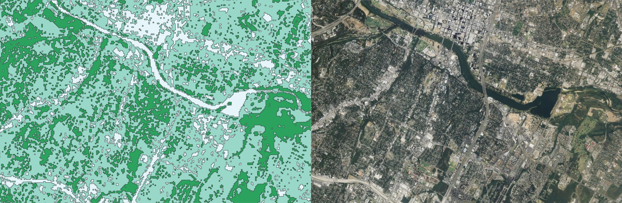 Vegetation shade from Landsat 8 satellite data